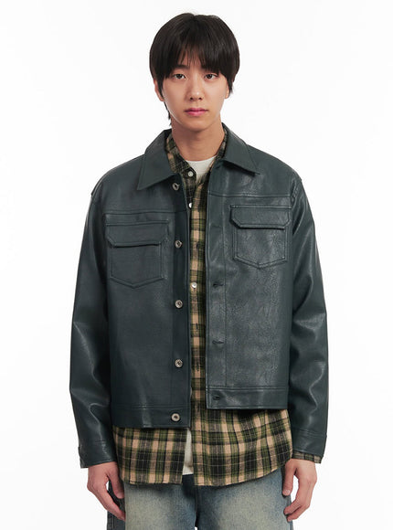 mens-faux-leather-collared-trucker-jacket-ia511