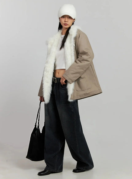 Faux Fur Trim Hunter Jacket IJ502