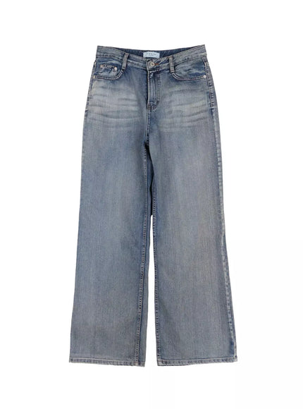 Amora Vintage Washed Wide-leg Jeans IO530