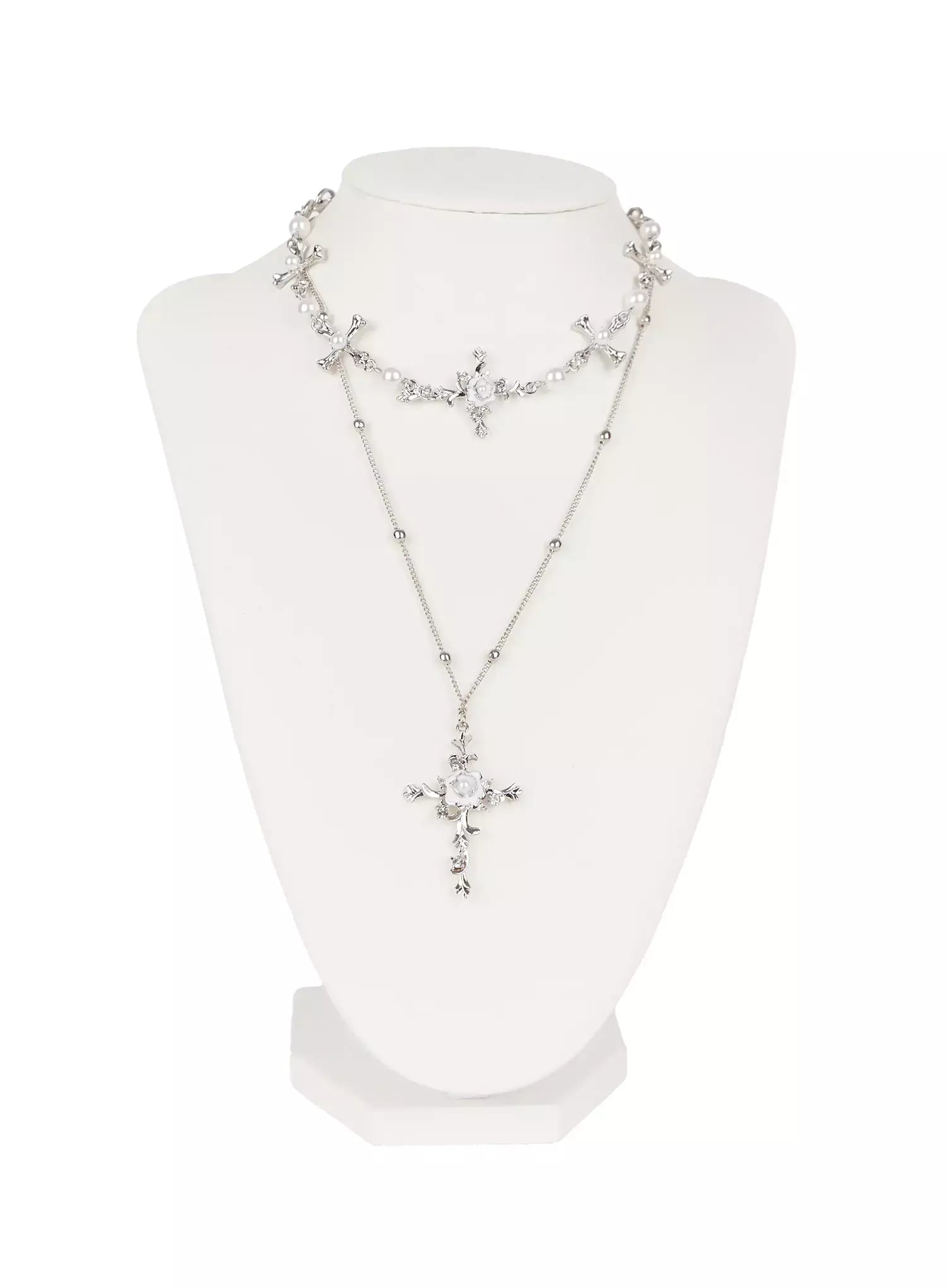 double-chain-cross-necklace-io527