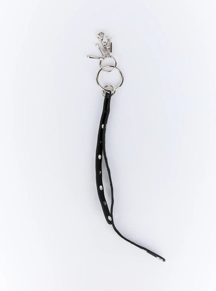 mens-faux-leather-strap-keychain-ig515 / Black