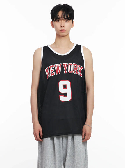 mens-new-york-mesh-jersey-tank-il504 / Black