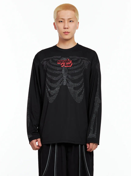 mens-graphic-skull-long-sleeve-tee-il511 / Black