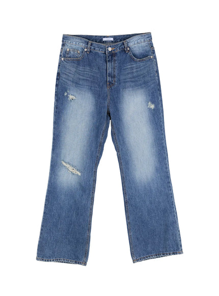 mens-vintage-distressed-flare-jeans-il514 / Blue