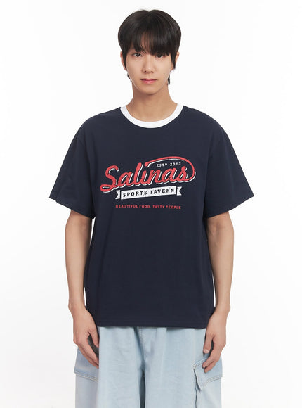 mens-graphic-two-tone-t-shirt-ia511 / Dark blue