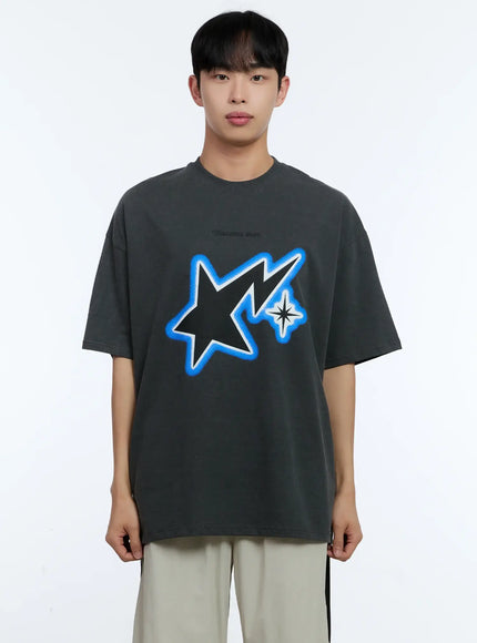 mens-star-graphic-tee-il515 / Dark gray
