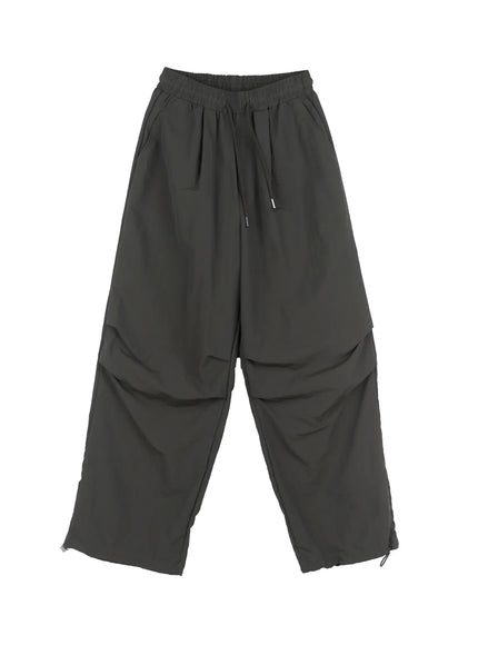 mens-parachute-streetwear-pants-il518 / Dark green