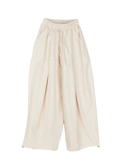 mens-balloon-fit-drawstring-pants-ig512 / Light beige