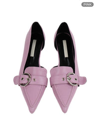 buckle-heeled-mules-if423 / Pink