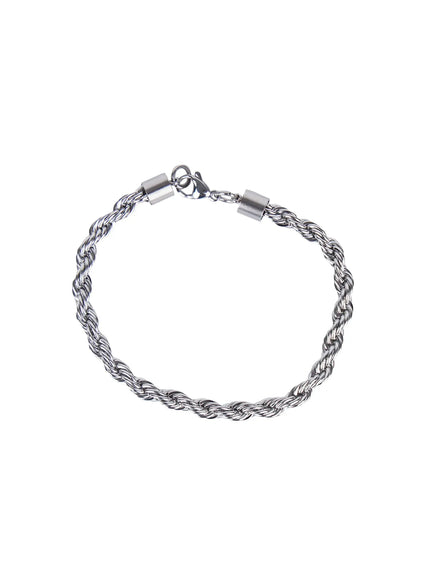 mens-twisted-steel-bracelet-il518 / Silver