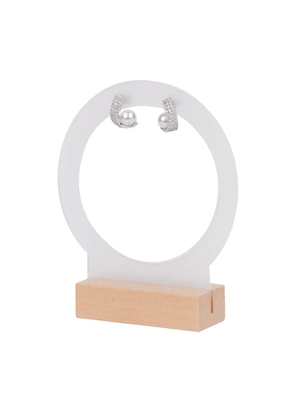 elegant-cubic-faux-pearl-earrings-in510 / Silver