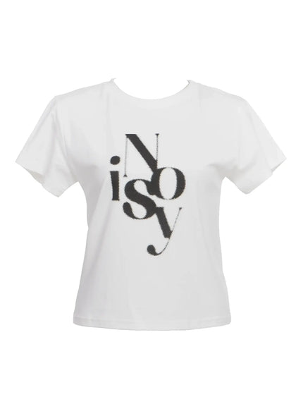 noisy-graphic-slim-tee-ic503 / White