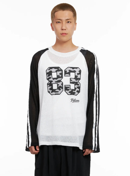 mens-graphic-mesh-long-sleeve-tee-il521 / White