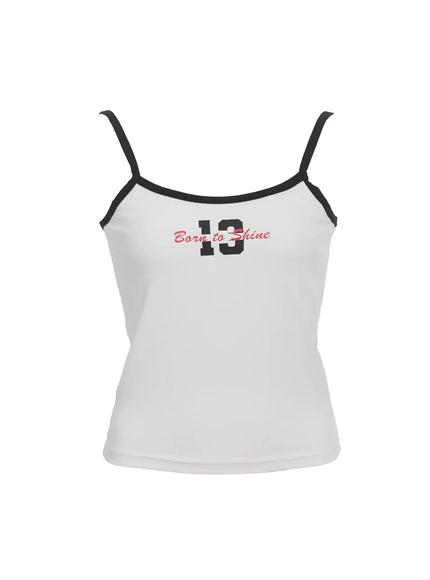 sporty-contrast-sleeveless-top-ic503 / White