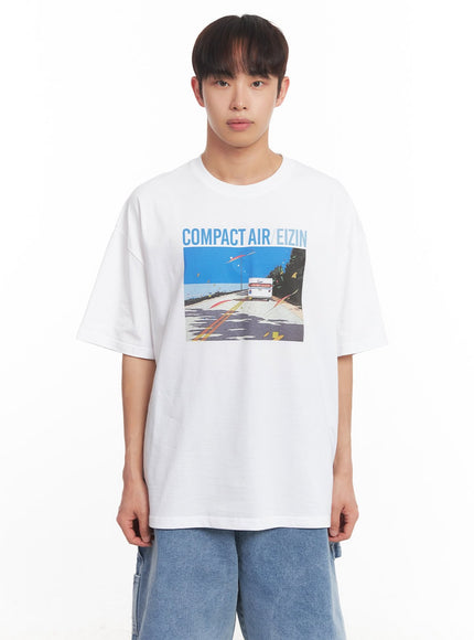 mens-graphic-print-t-shirt-ia521 / White