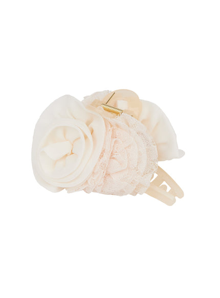 Rose Claw Hair Clip with Lace Detail CM519