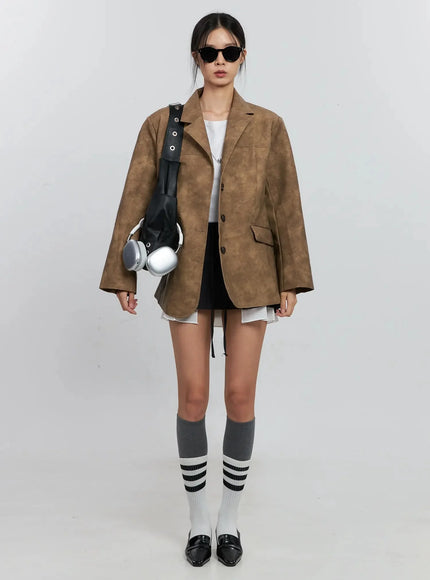 Matte Faux-Leather Jacket IS516