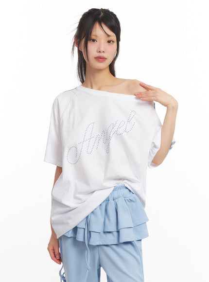 angel-stud-one-shoulder-stripe-t-shirt-iy502
