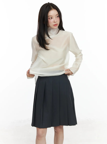 Sheer High Neck Blouse IF524