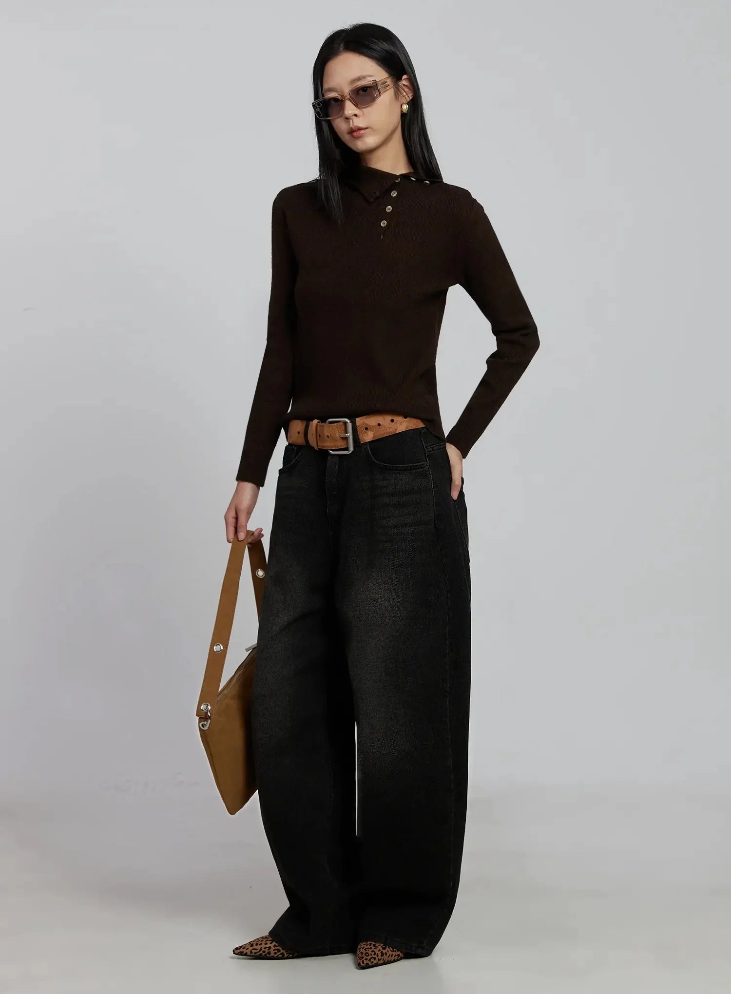 Button Detail High Neck Sweater IM520