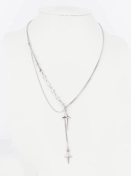 Men's Double Layer Chain Necklace IS502