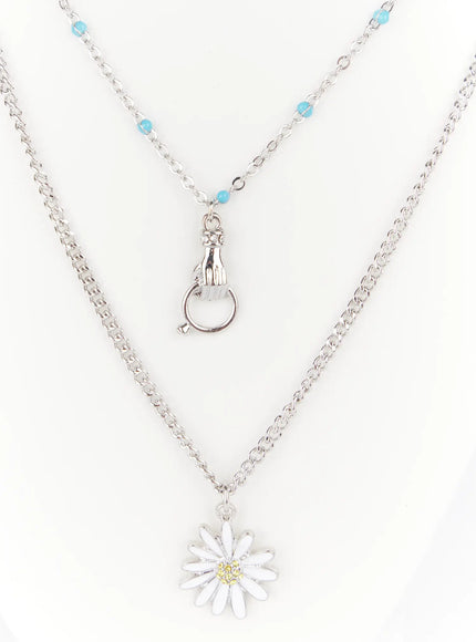 Men's Floral Double Layer Necklace IS510