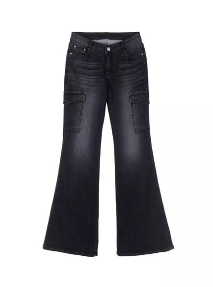 seowon-black-cargo-low-rise-bootcut-jeans-in514