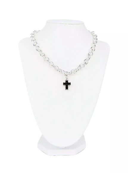 Black Cross Chain Necklace IG528