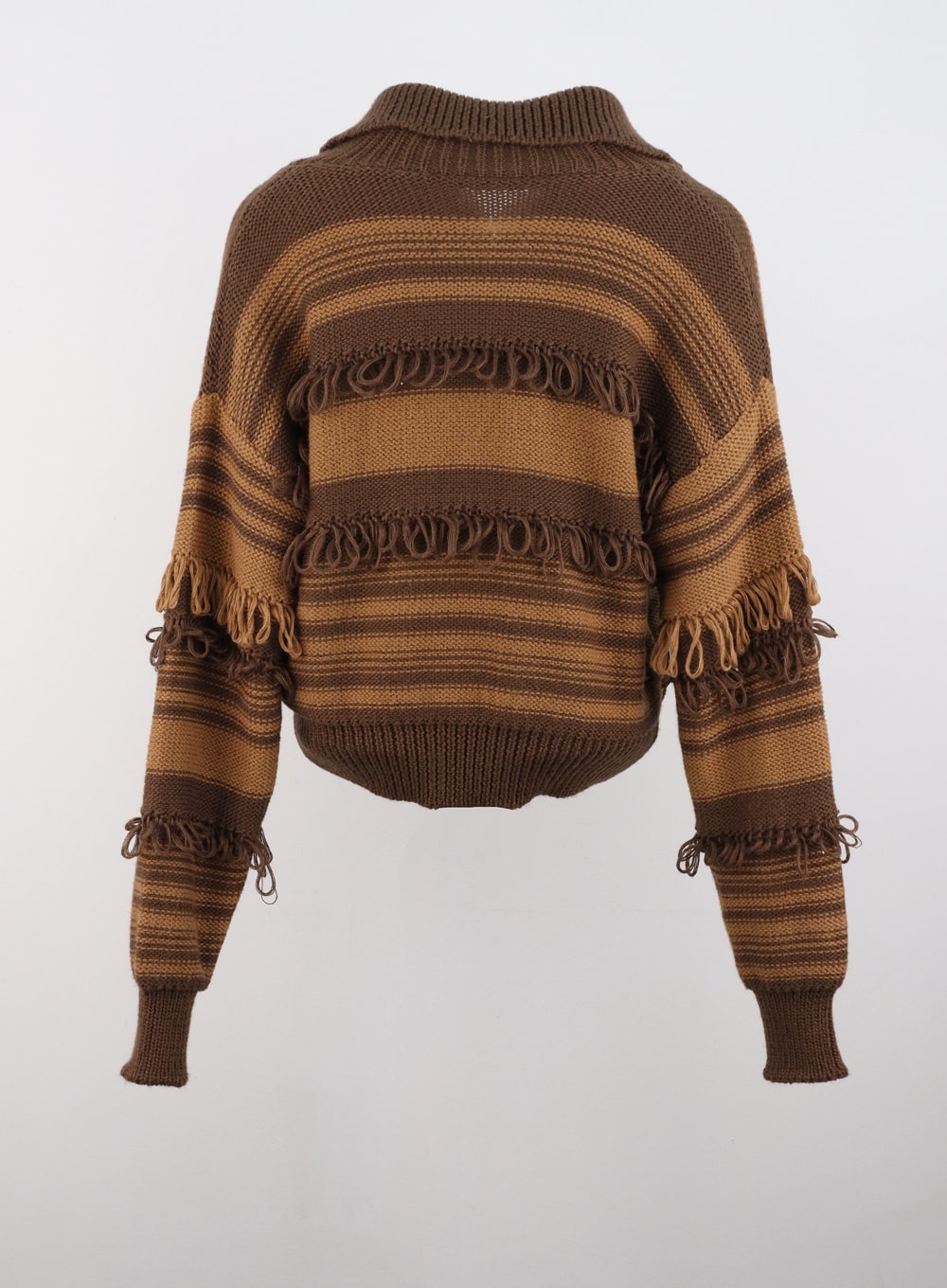 Fringe Half Zip Sweater IS321