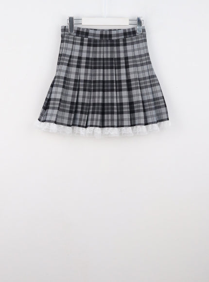 checkered-pleated-mini-skirt-is321