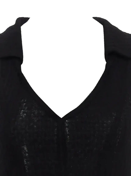 waffle-collar-sleeveless-top-ic503