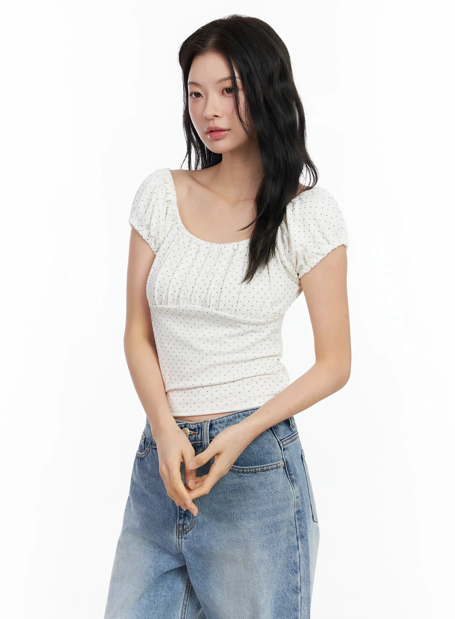 dotted-puff-sleeve-top-im524