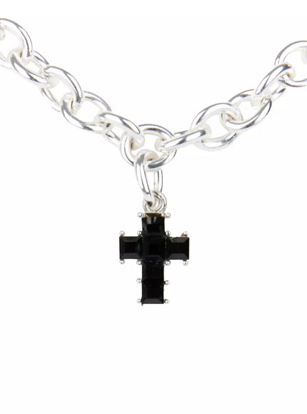Black Cross Chain Necklace IG528
