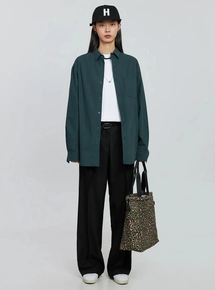 Casual Long Sleeve Oversized Tee IN507