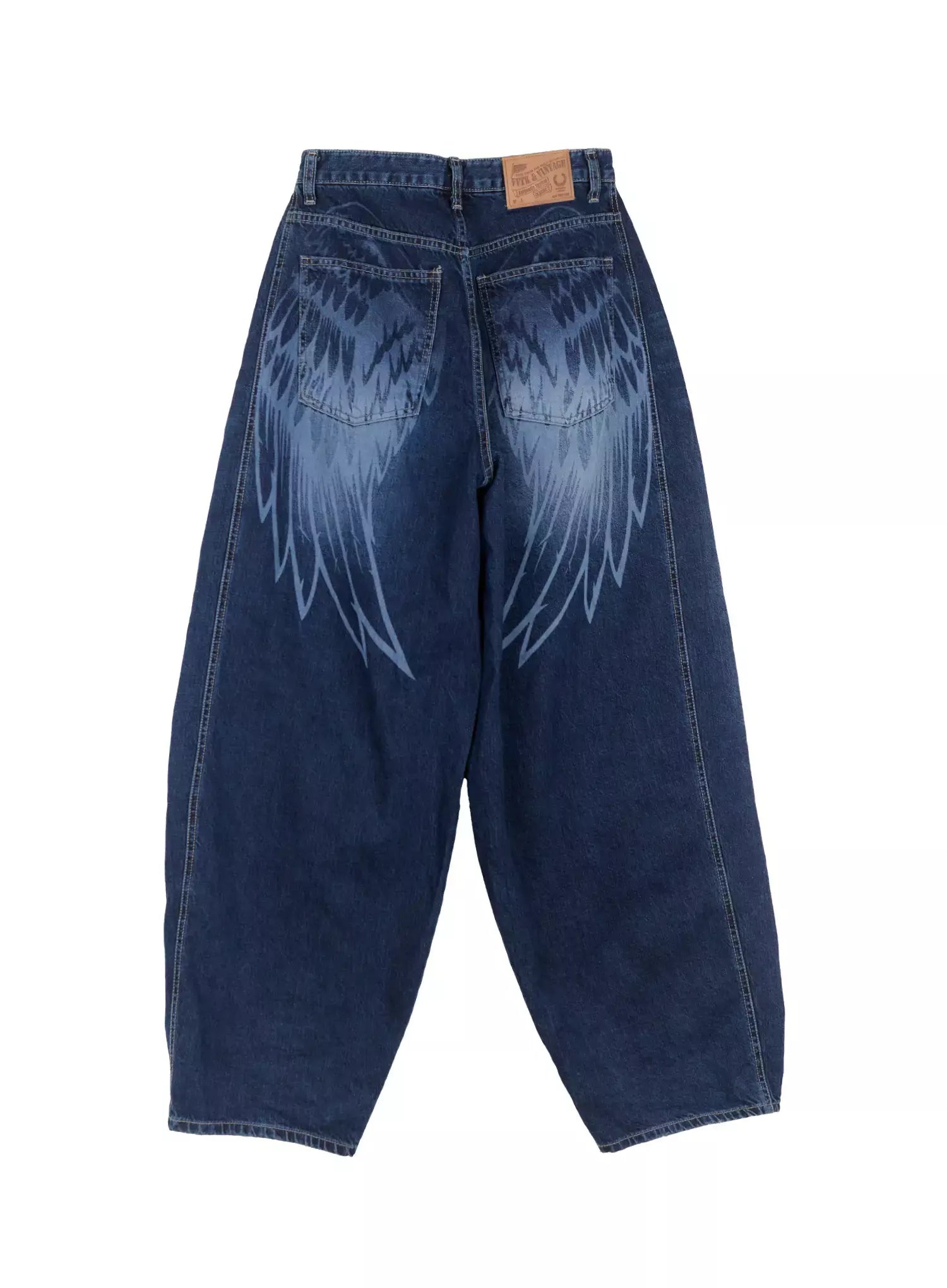 Sohee Angel Wing Print Wide-Leg Jeans IG508