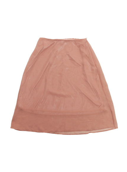 sheer-chiffon-midi-skirt-iu509 / Beige