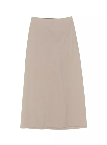 side-slit-midi-skirt-is515 / Beige