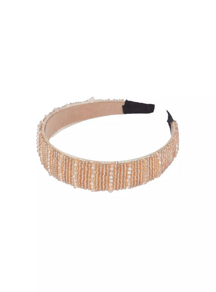 beaded-hairband-in525 / Beige