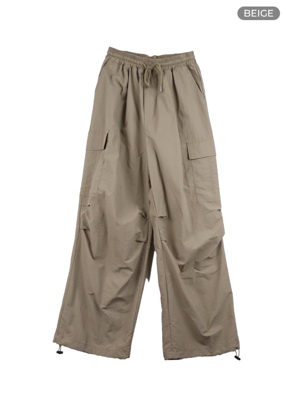 mens-wide-fit-parachute-pants-iy402 / Beige