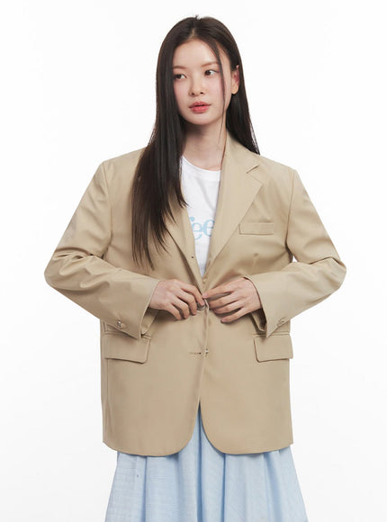 essential-oversize-blazer-jacket-iy509 / Beige