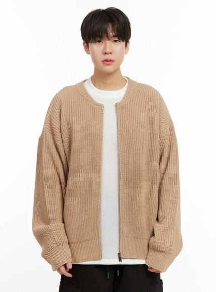 Men's Round Neck Zip-Up Sweater IJ517