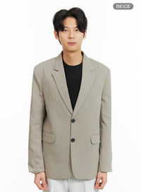 mens-collar-buttoned-blazer-ia402 / Beige