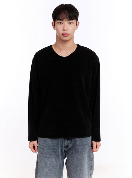 mens-oversized-v-neck-sweater-im512 / Black