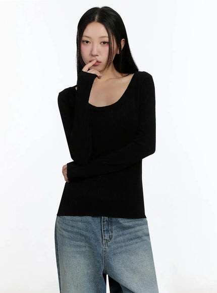 Two-Way Flower Ribbed Top IM509