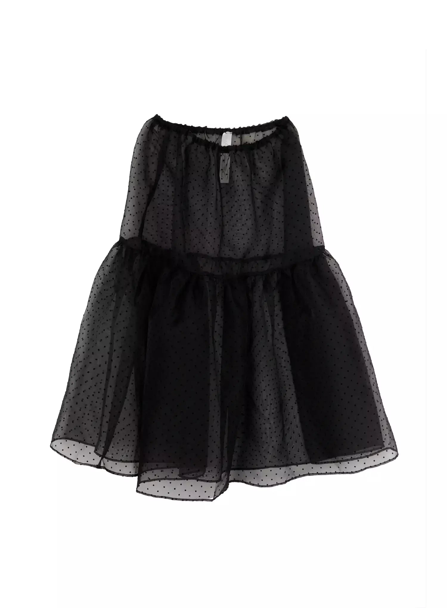 polka-dot-sheer-midi-skirt-im504 / Black