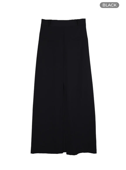 slit-maxi-skirt-if423 / Black