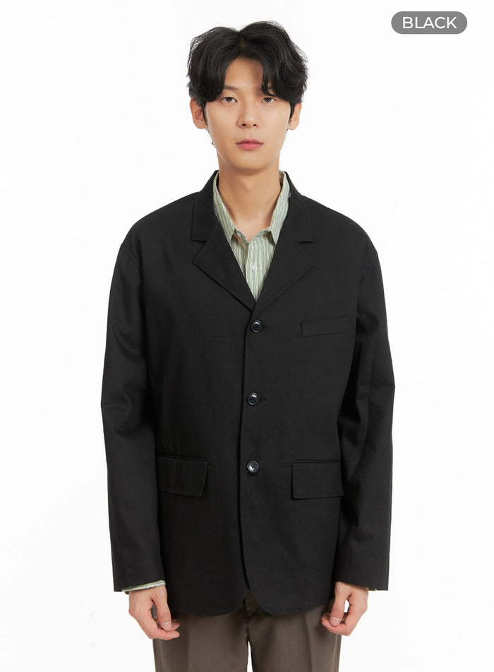 mens-basic-straight-fit-jacket-ia401 / Black