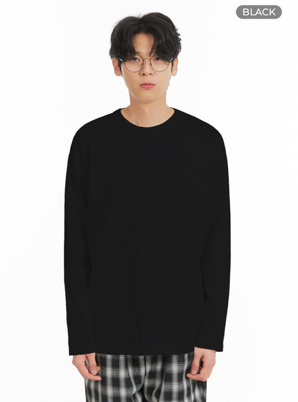 mens-cotton-comfort-long-sleeve-t-shirt-ia401 / Black