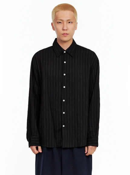 Men's Linen Button-Up Shirt IL514