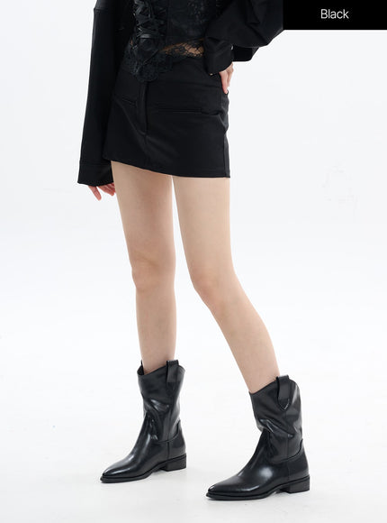cotton-chic-zip-up-mini-skirt-if413 / Black